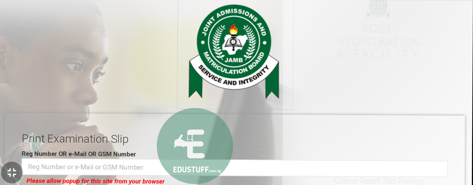 Jamb exam slip printing portal