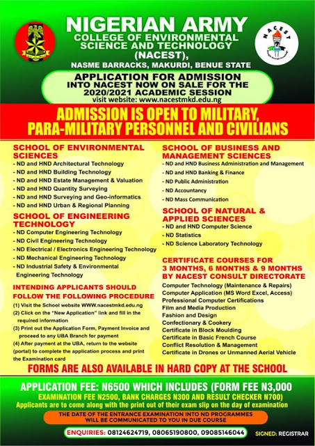 NAITES Post-UTME Admission Form For 2020/2021