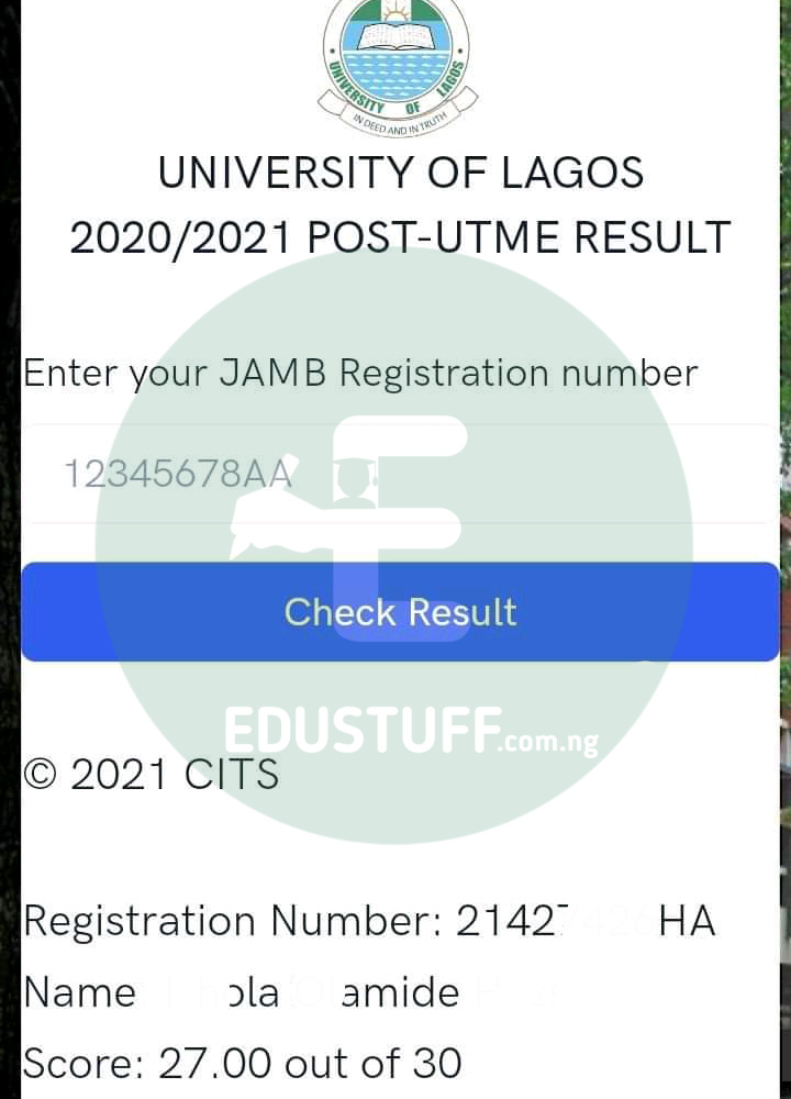 UNILAG post utme result