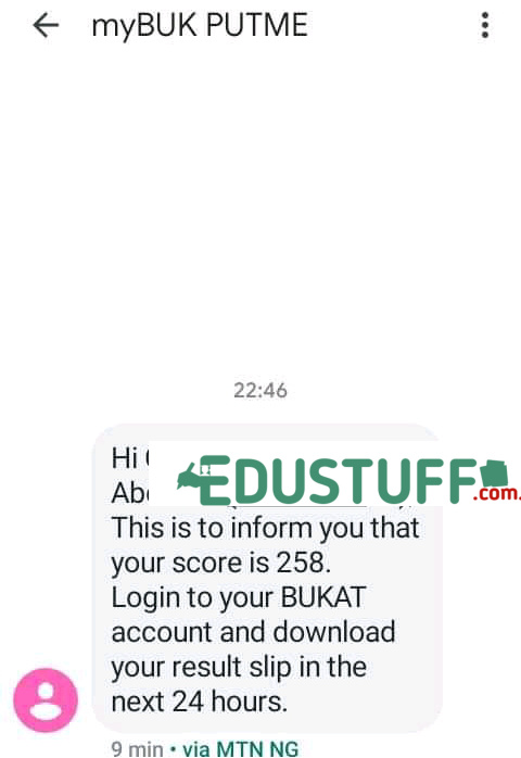 BUK Post UTME Results score