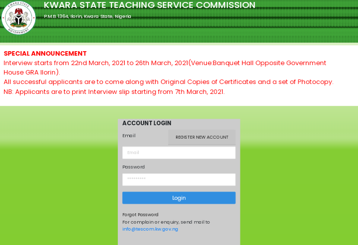 Kwara TESCOM Teachers Recruitment succesfully shortlisted candidates