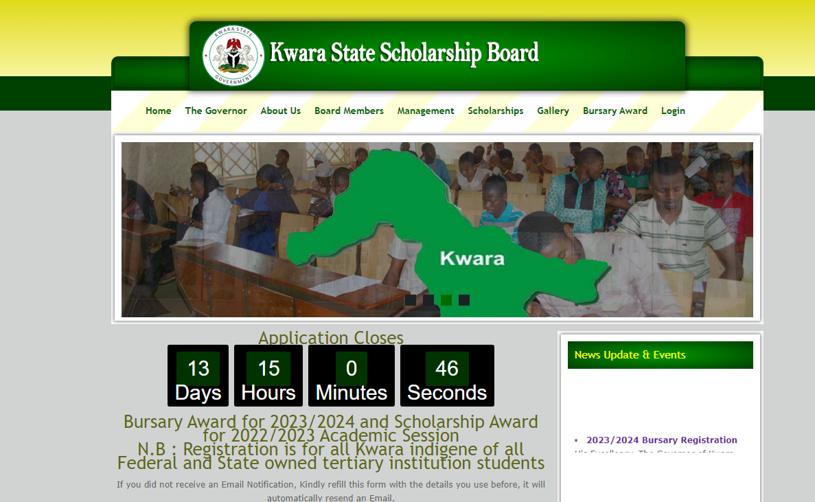 Kwara State Scholarship and Bursary Award portal