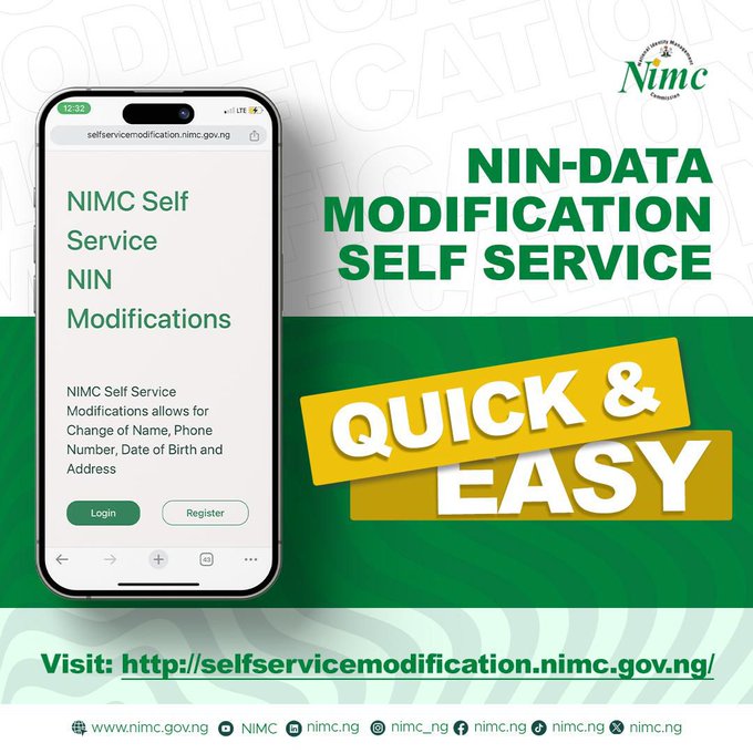 NIMC Self Service NIN Modification Portal and App