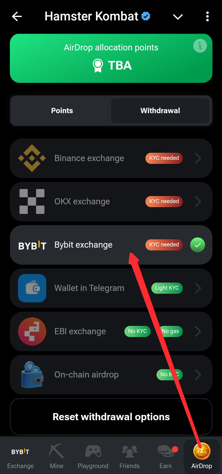 How to Connect hamster kombat to bybit wallet exchange